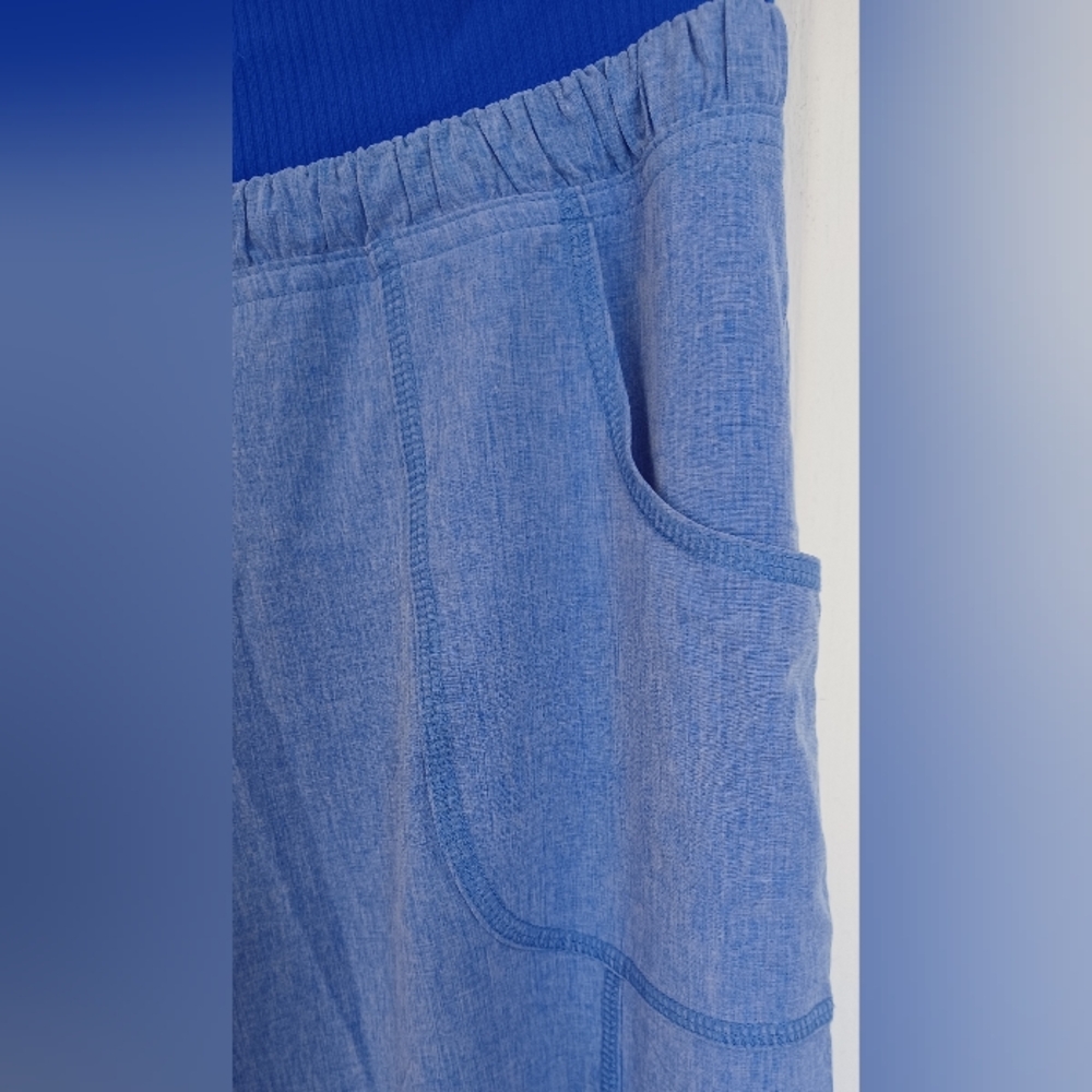 ATHLETA ALLEGRO CAPRI PANTS W/CINCHABLE LEGS SIZE 8 STYLE #405068 HEATHER BLUE - Picture 3 of 16
